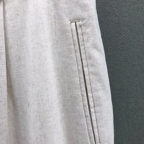 Vintage High Waisted Slub Cotton Breathable Relaxed Pants Womens Size 30 Oatmeal - Picture 6 of 12